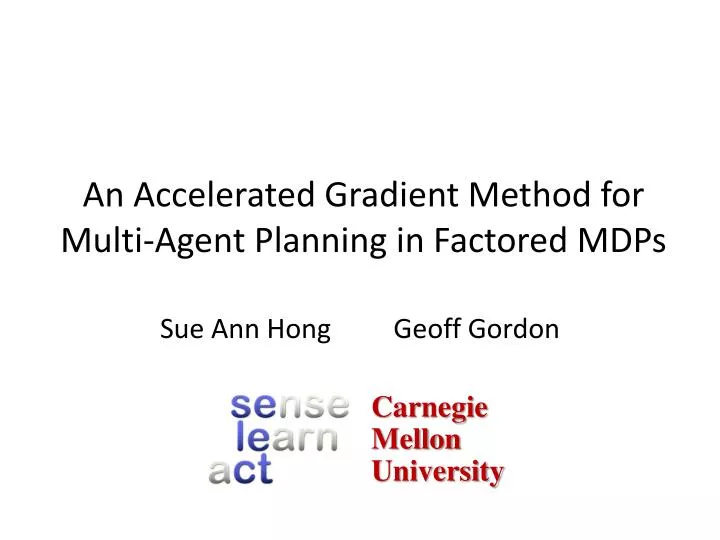an accelerated gradient method for multi agent planning in factored mdps
