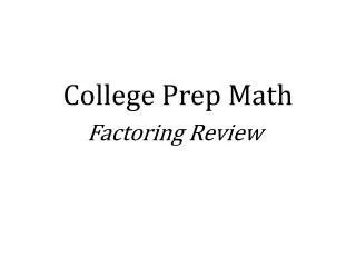 College Prep Math