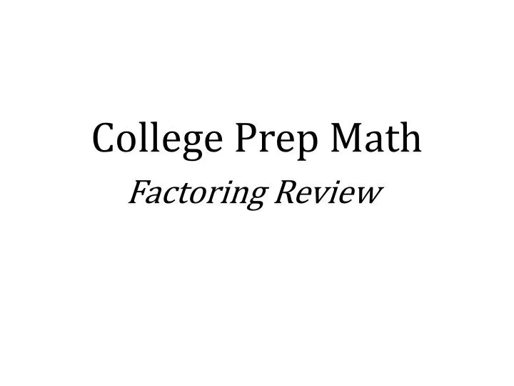 college prep math