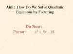 Quadratic Equations Factoring Guide - slide 1