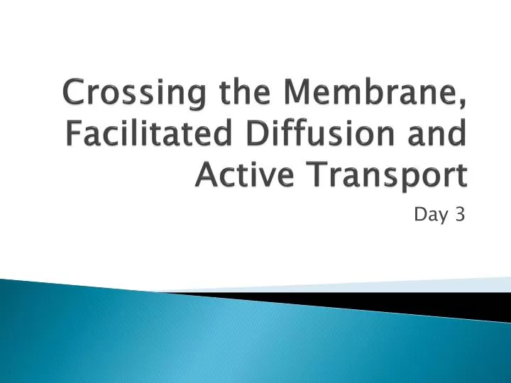 crossing the membrane facilitated diffusion and active transport
