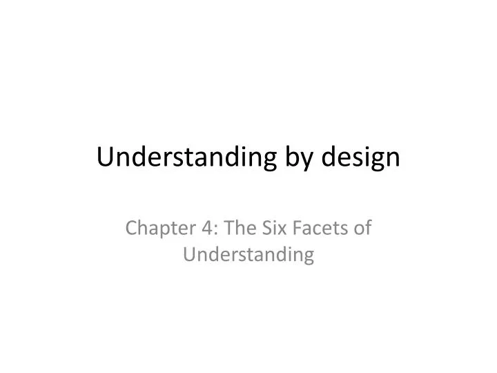 understanding by design