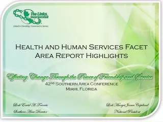 Health and Human Services Facet Area R eport Highlights