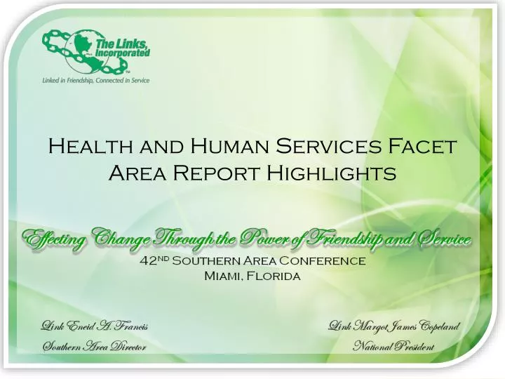 health and human services facet area r eport highlights