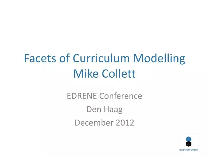 facets of curriculum modelling mike collett
