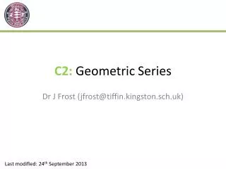 C2: Geometric Series