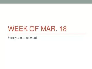 Week of Mar. 18