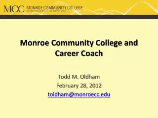 Monroe Community College and Career Coach