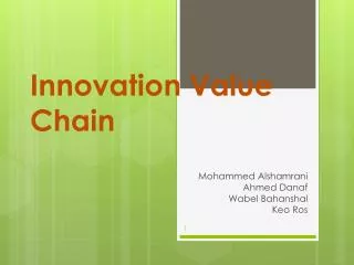 Innovation Value Chain