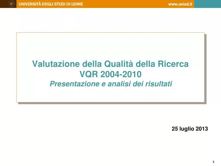 valutazione della qualit della ricerca vqr 2004 2010 presentazione e analisi dei risultati