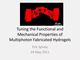 Tuning the F unctional and Mechanical P roperties of Multiphoton Fabricated Hydrogels