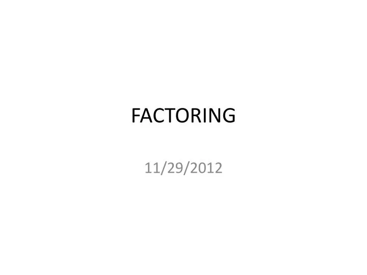 factoring