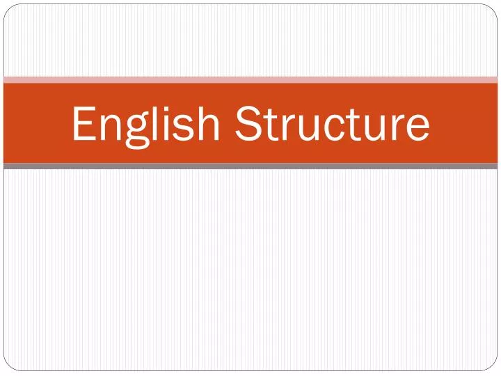 english structure