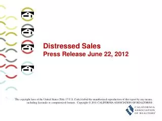 Distressed Sales Press Release June 22, 2012