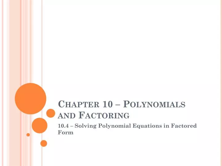 chapter 10 polynomials and factoring