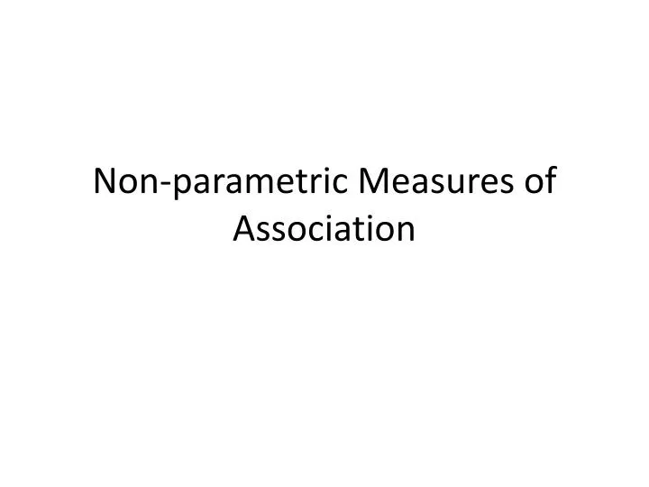 non parametric measures of association