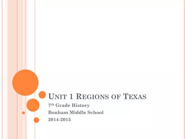 unit 1 regions of texas