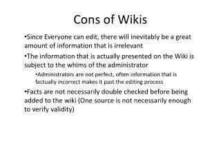 Cons of Wikis