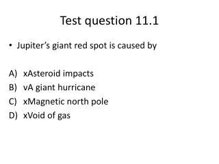 Test question 11.1
