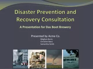 Disaster Prevention and Recovery Consultation