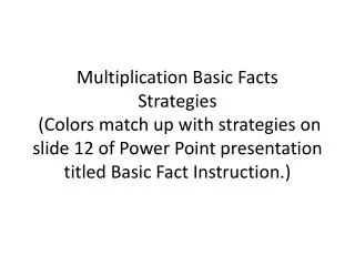 Multiplication Strategies