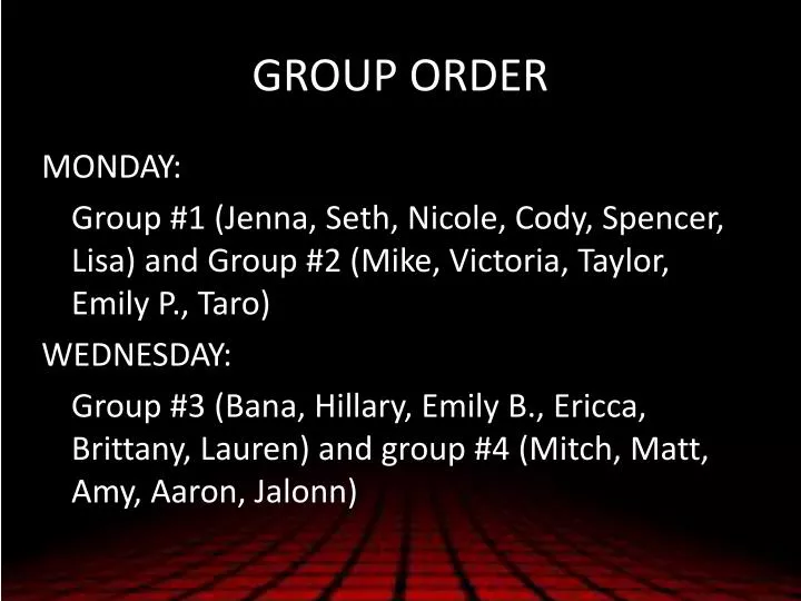 group order