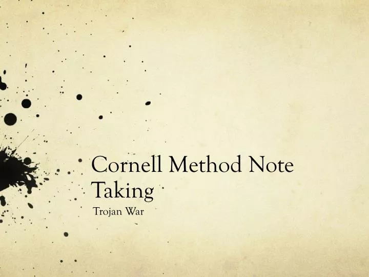 cornell method note taking