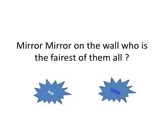Mirror Mirror on the wall who is the fairest of them all ?