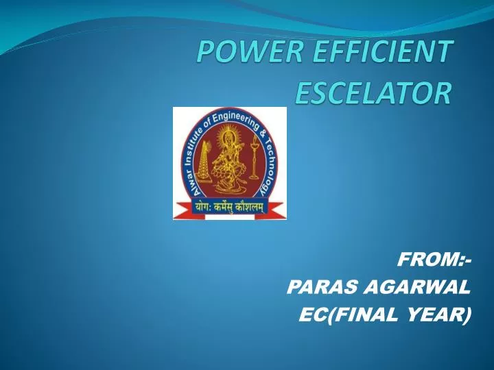 power efficient escelator