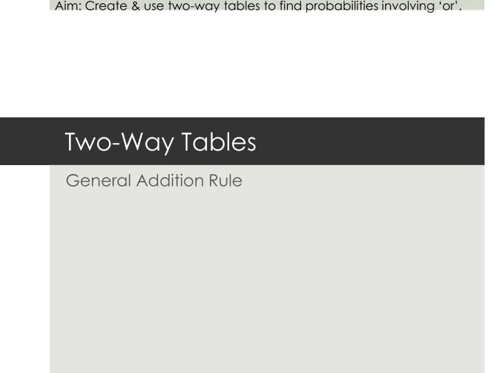 two way tables
