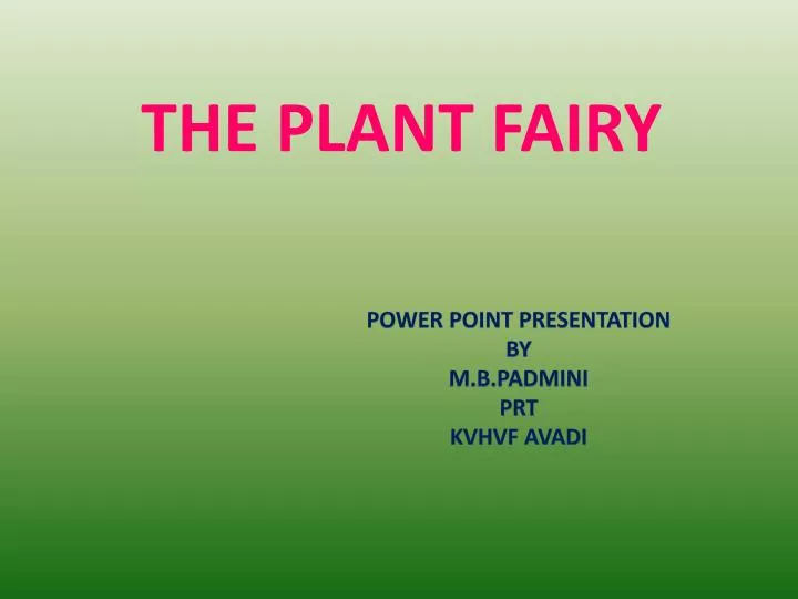 the plant fairy