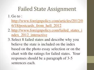 Failed State Assignment