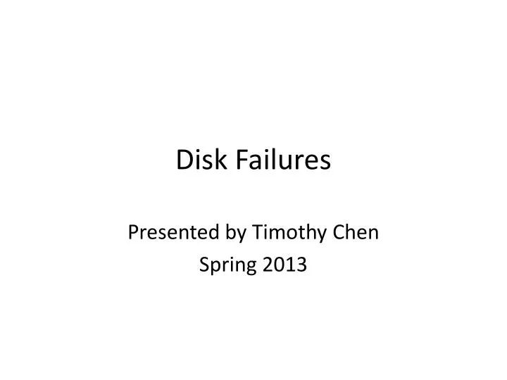 disk failures