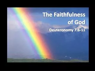 the faithfulness of god
