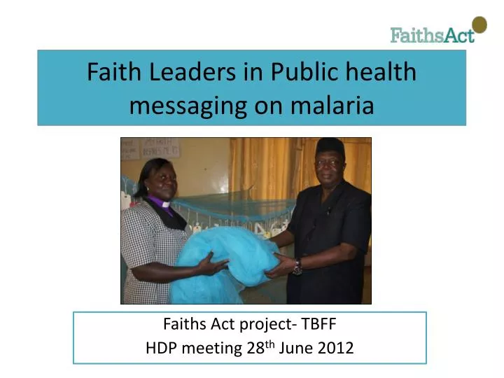 faith leaders in public health messaging on malaria