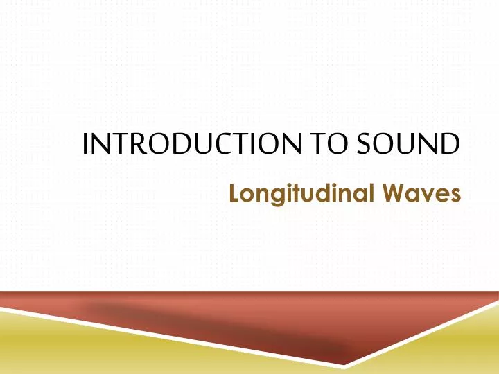 introduction to sound