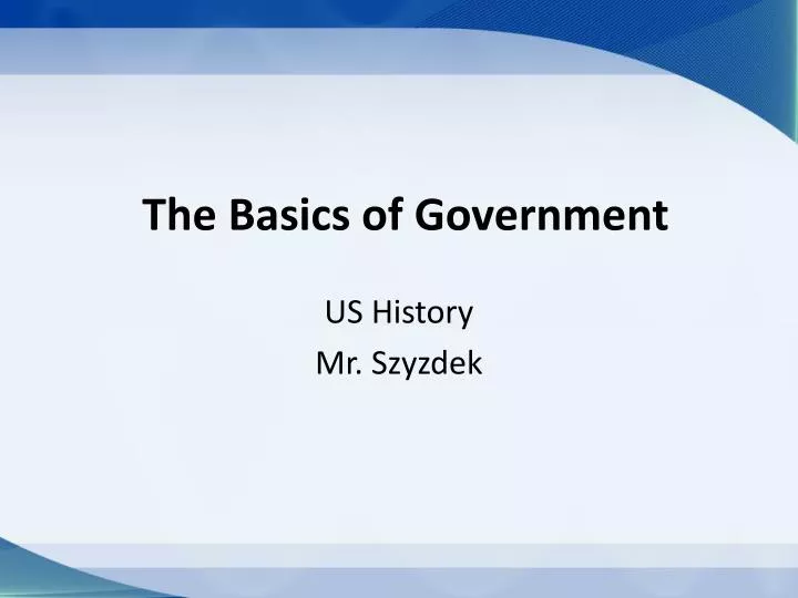 the basics of government
