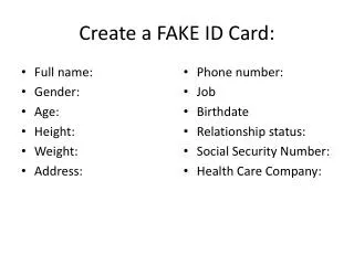 Create a FAKE ID Card :