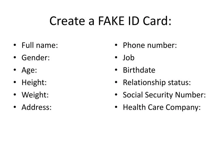 create a fake id card
