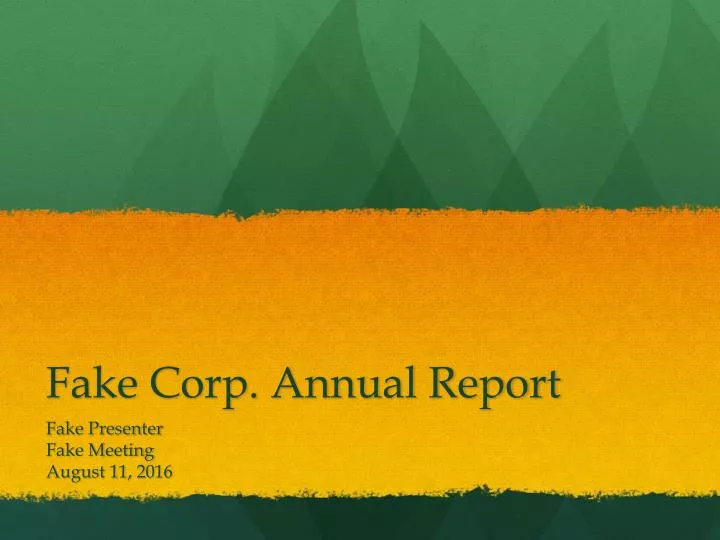 fake corp annual report