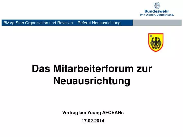 das mitarbeiterforum zur neuausrichtung