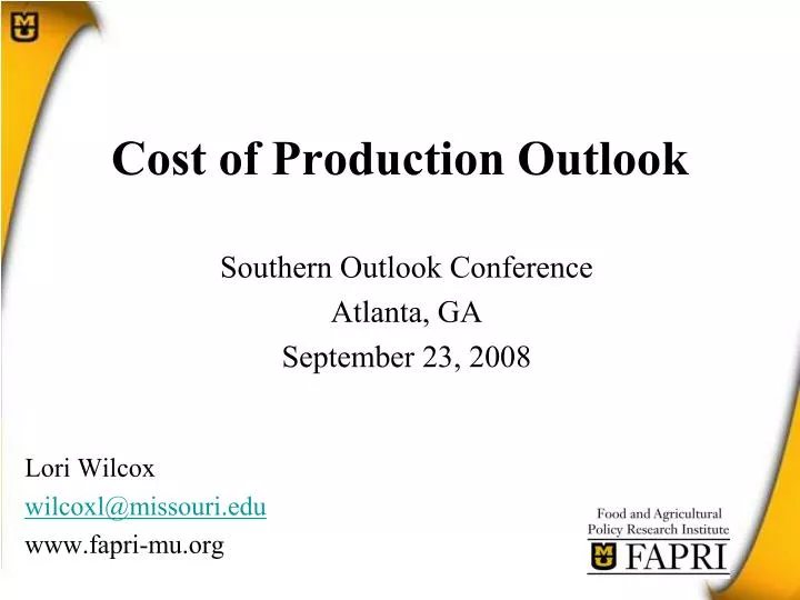 cost of production outlook