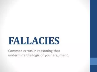 FALLACIES