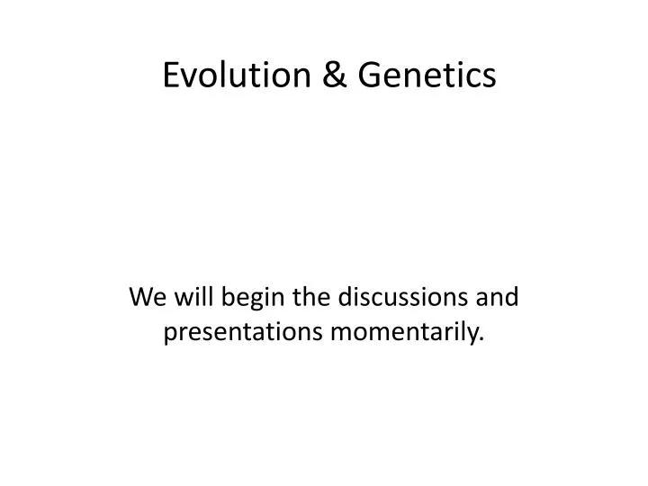 evolution genetics