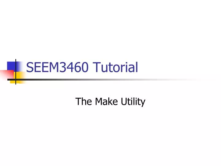 seem3460 tutorial