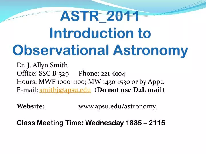 astr 2011 introduction to observational astronomy
