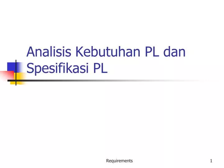 analisis kebutuhan pl dan spe sifikasi pl