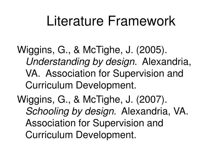literature framework