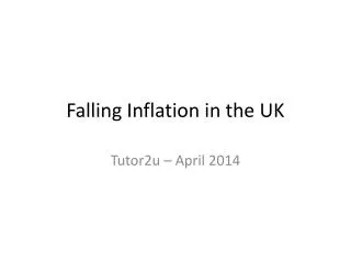 Falling Inflation in the UK