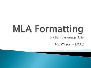 MLA Formatting